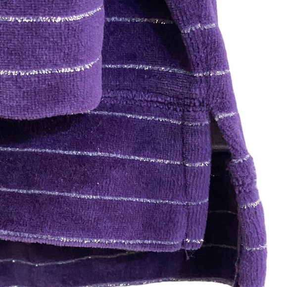 Liz Super Soft & Luxurious Deep Purple Sweater with Silver Metallic Stripes - Picture 7 of 8
